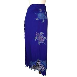 Women's Primitive Vibes Hawaii Blue Long Wrap Up Skirt - Size L